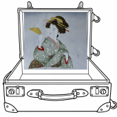 HOKUTAN -Luggage trolley bag-Motif "Painting of a beautiful Japanese woman"